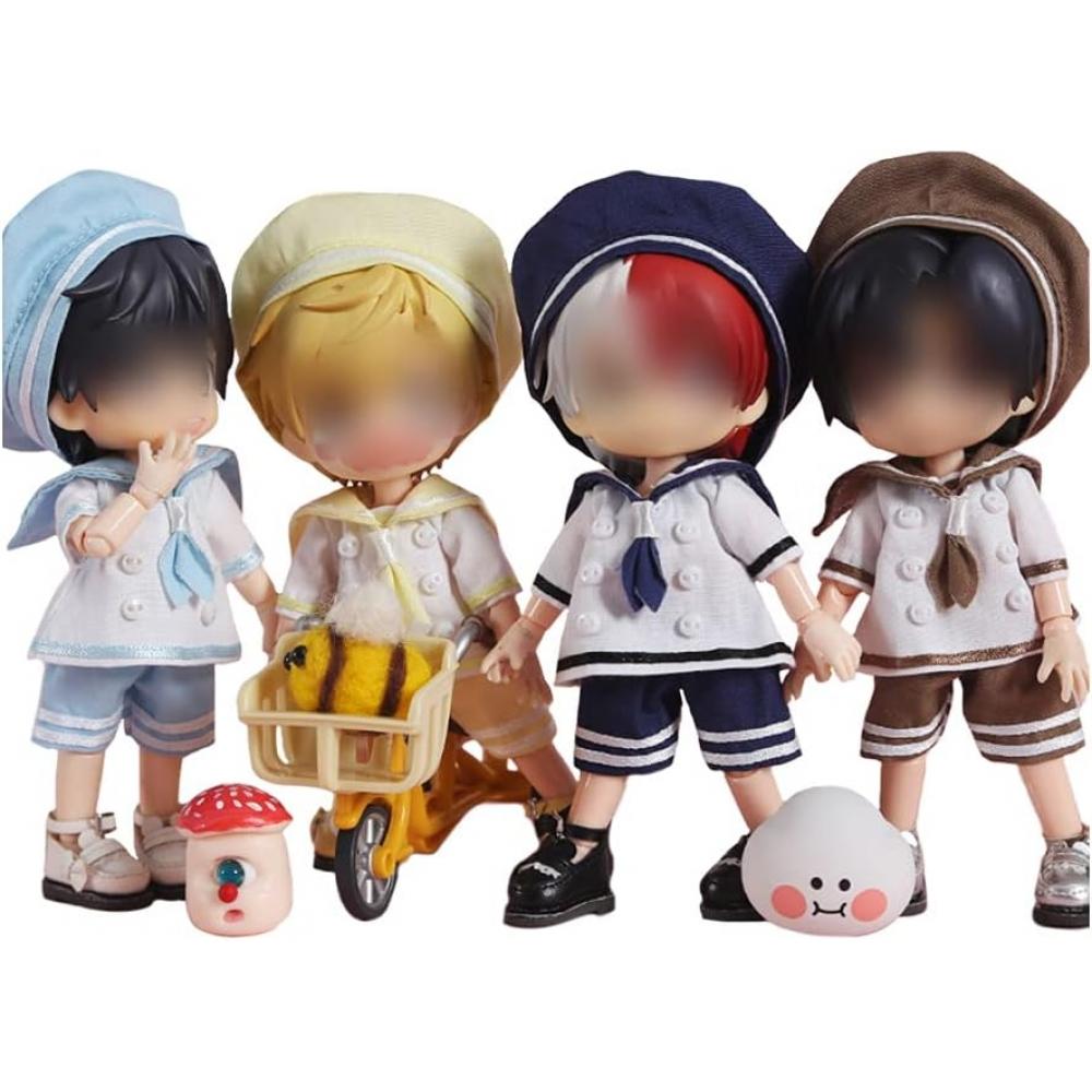 Highawk Obitsu 11 Одежда Ob11 Obitsu Кукла 11 см Тело Наряд Матросская форма 12 минут Бид P9 Кукла Темно-синий Obitsu Тело Набор из 3 предметов Черный Черный