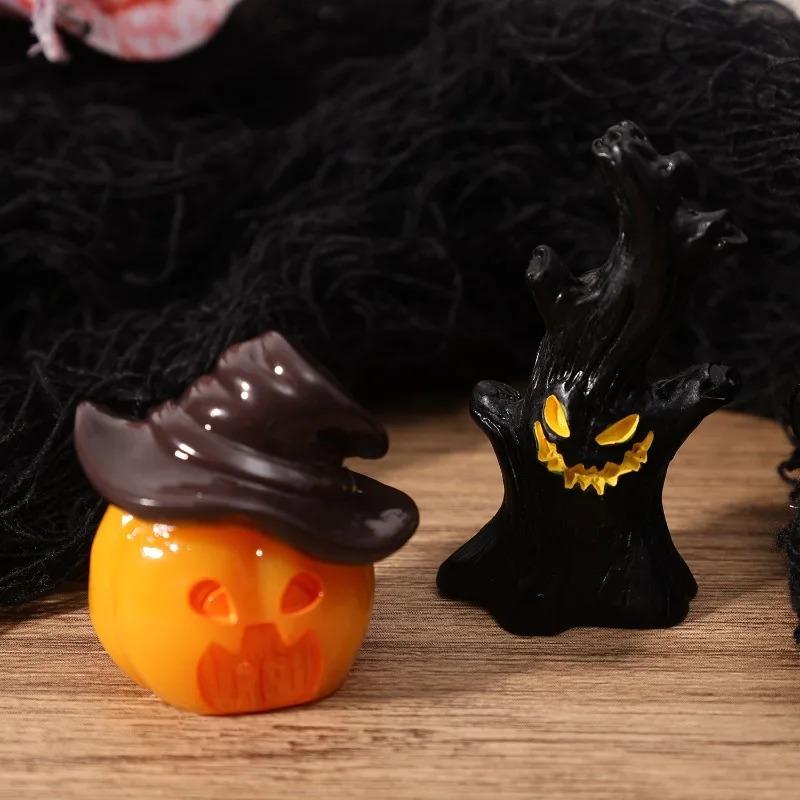 3Pcs Halloween Witch Pumpkin House Tree Desktop Decoration Halloween Party Supplies Haunted House Horror Props Kids Gifts