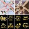 Team Bride Wedding Bronzing Tattoo Stickers, Bachelorette Party Stickers Tattoo