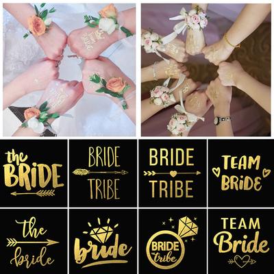 Свадебные бронзовые тату-наклейки Team Bride, тату-наклейки для девичника