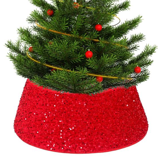 Юбка для рождественской елки Yousheng, круглая, с пайетками, многоразовое кольцо для рождественской елки, подставка для искусственной рождественской елки, чехол для праздничного декора