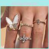 Модное кольцо из сплава с бриллиантами в виде бабочки, оптом, женские украшения