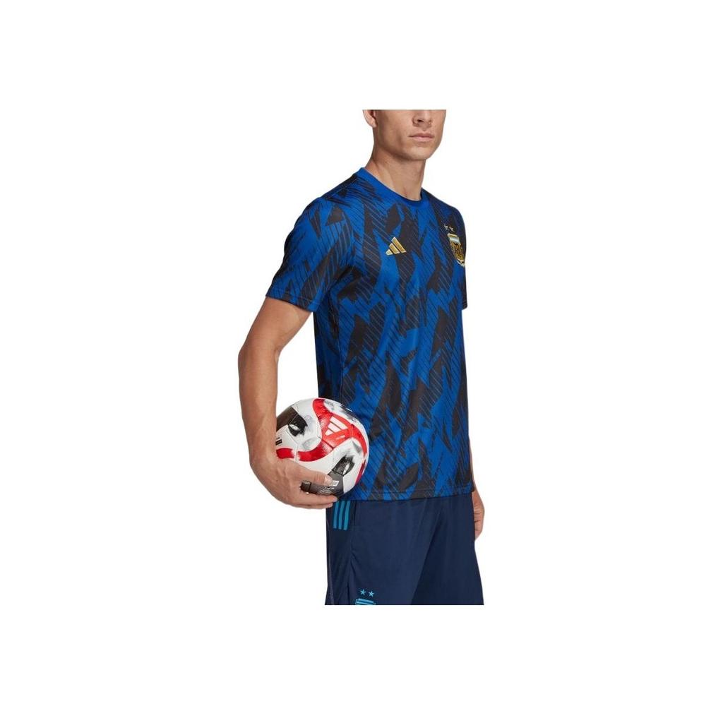 adidas Мужские предматчевые майки с короткими рукавами сборной Аргентины, королевский синий HG7233