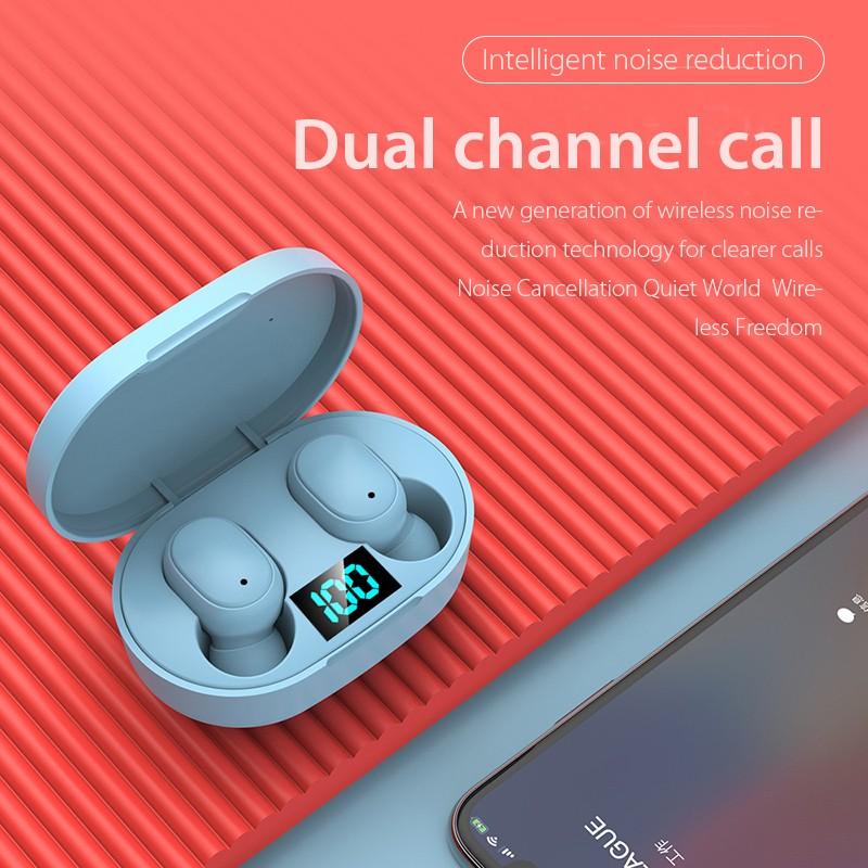 TWS E6S Bluetooth Headphones Wireless Headphones-in-resistant Sports Headphones with Noise Reduction for Xiaomi Redmi with A Microphone