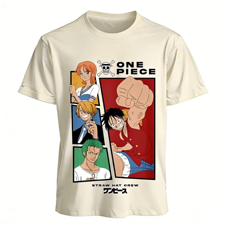 One Piece Anime Luffy Straw Hat Crew Cotton T Shirt Men Women 2026 Summer Graphic Print Casual Short Sleeve Tee Streetwear Tops