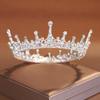 Барокко Винтаж Кристалл Свадебные Диадемы Ободок Для Волос Головной Убор Серебряный Сказочный Стиль Модная Женская Корона Для Конкурса Красоты