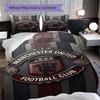 Manchester Emblem Three-piece set (1 * duvet cover + 2 * pillowcase, without core) 2D Flat Duvet cover and pillowcase Bedding set Soft and comfortable