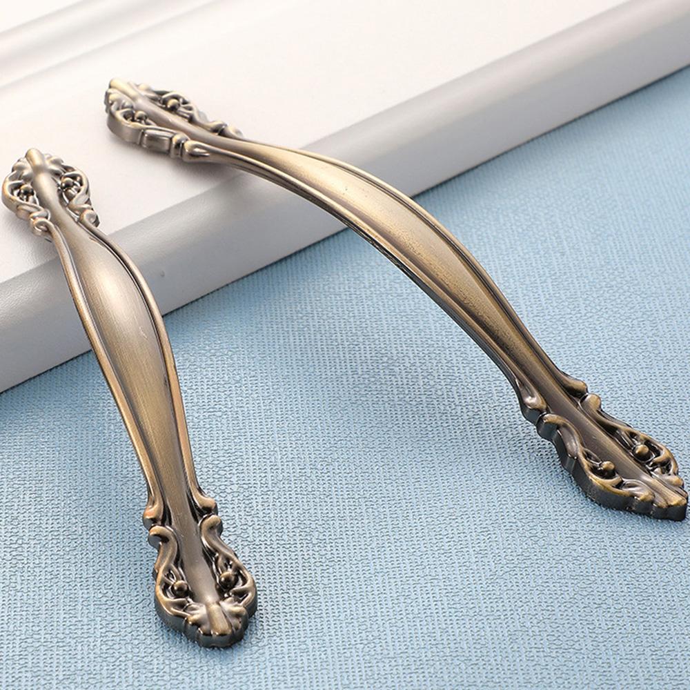 Ручки для вытягивания дверей кухонного шкафа, винтажные ручки в европейском стиле из алюминиевого сплава