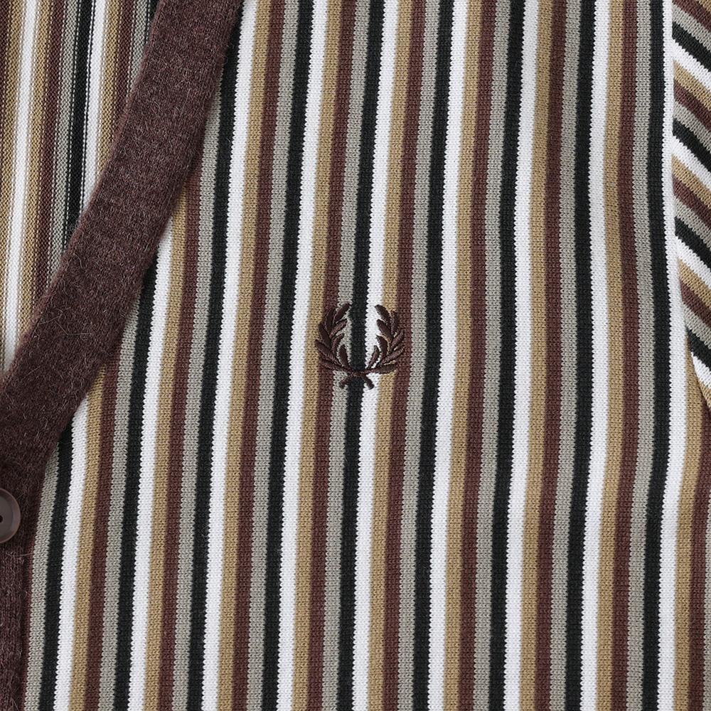 Fred Perry [Острый] Кардиган в тонкую полоску с отделкой из альпаки - Carrington Roadbrick Afpm2417602-U53
