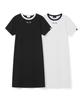 Vintril New York Simple Color Block Long Dress (Off-White)