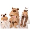 Capybara Cartoon Scarf  Hat  Super Soft Stuffed Warm In Winter Children Funny Girl Birthday Gifts