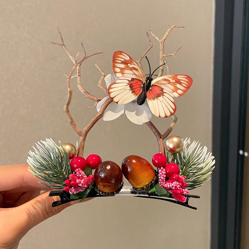 Children's Christmas Antler Headband Hair Clip - Festive Holiday Accessory