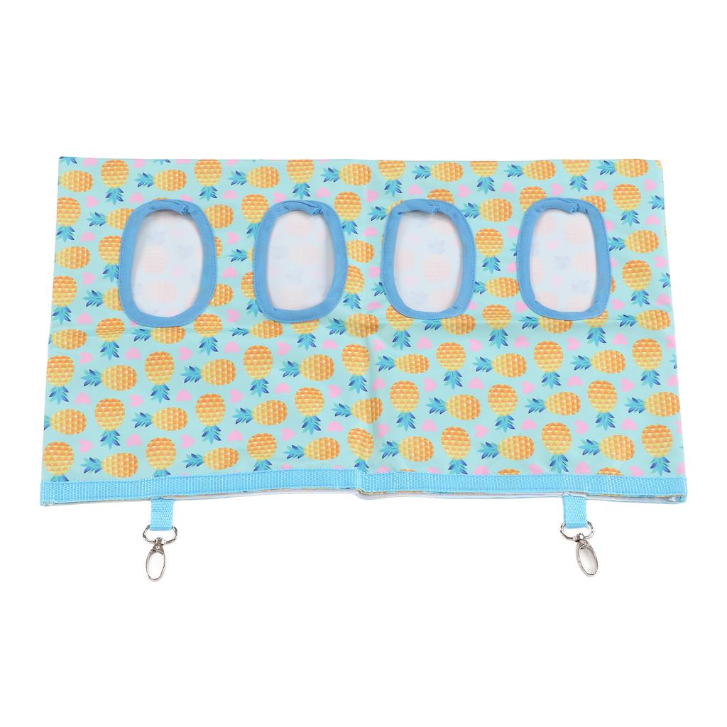 Bunny Hay Storage Bag Rabbit 4 Hole Hanging Feeder Sack Yellow Pineapple for Rabbit Guinea Pig Chinchilla Hamsters