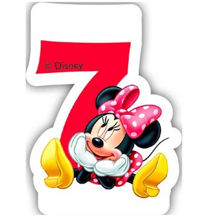 Świeczka Cyferka 7 „Minnie Cafe 1Szt