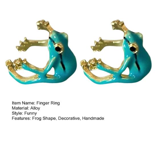 2Pcs Rings Lightweight Handmade Tree Frog Finger Ring Animal Accessory Jewelry
