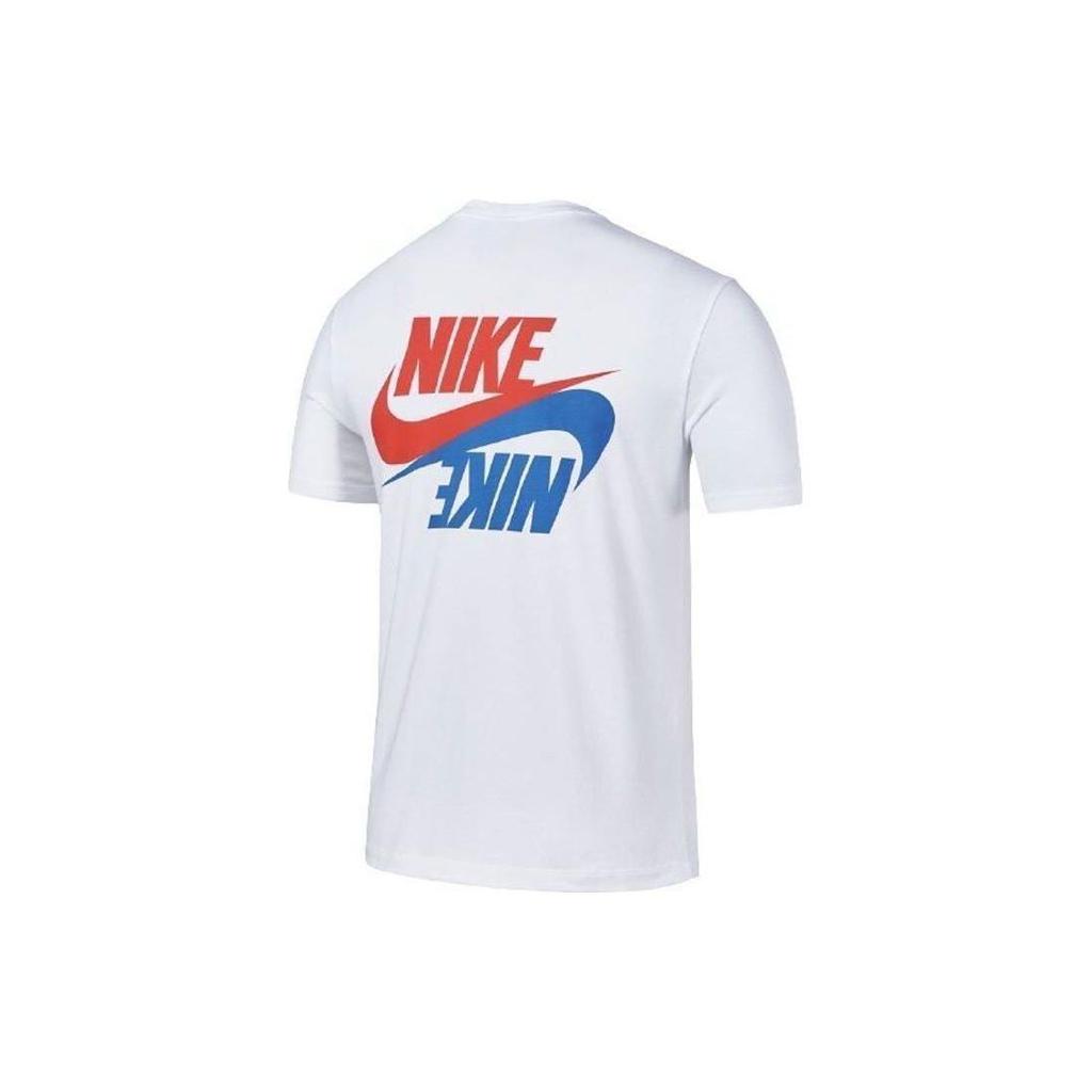 Nike Logo Print Straight-Cut Crew Neck Short Sleeve T-Shirt Men Tops White DN6563-100