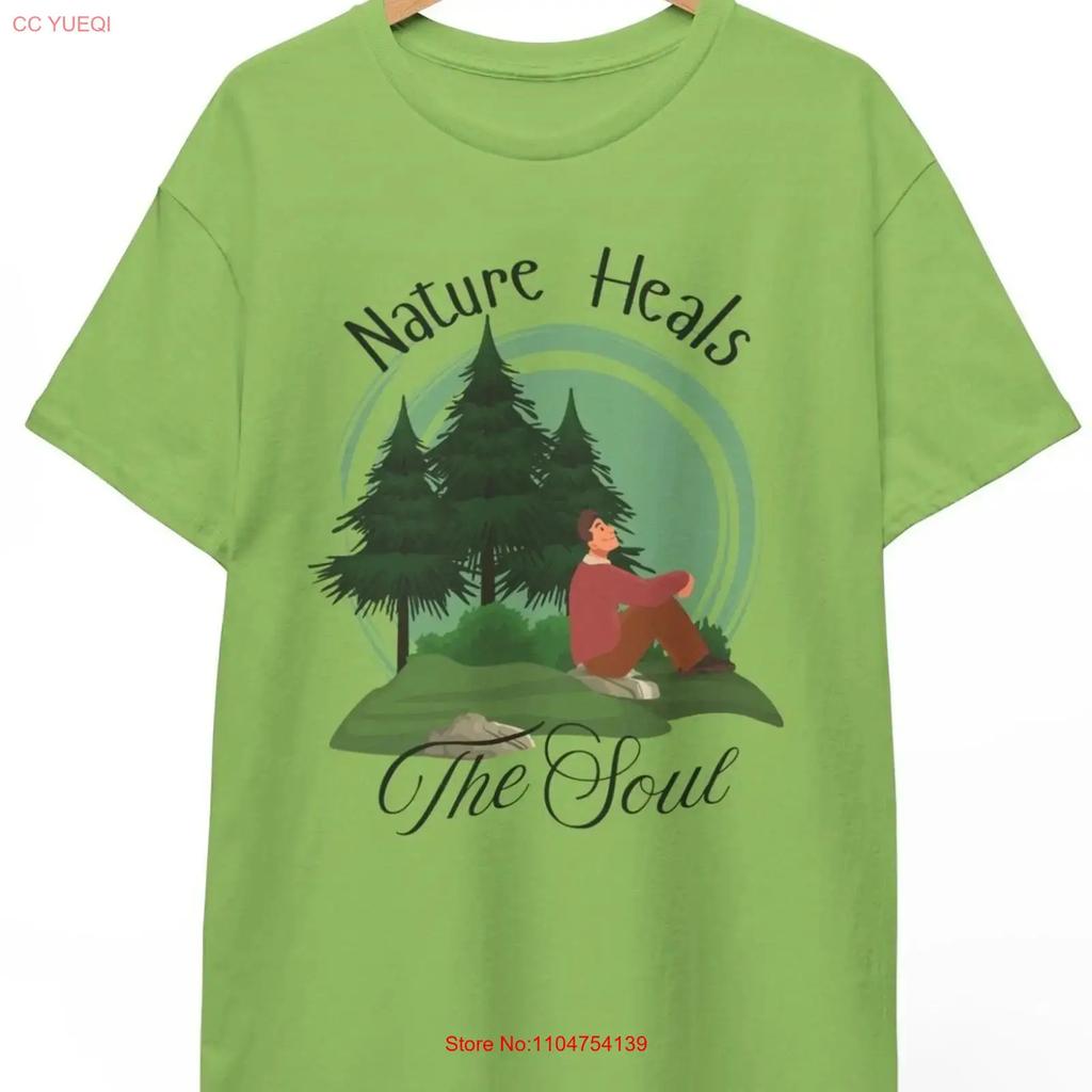 Nature Heal the Soul T Shirt Lover Outdoor Adventure vintage Washed Casual Soft graphic streetwear Unisex Stylish