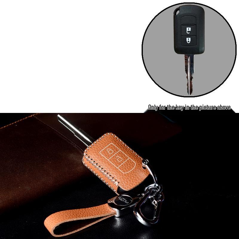Кейс для ключей Mitsubishi: Кожаный чехол на кнопке для GAC Outlander, Eclipse Cross, ASX, Lancer и Pajero Sport