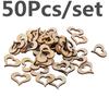 50 Pcs Art Cuts Mini Mixed Wooden Buttons Hearts Embellishments for Craft
