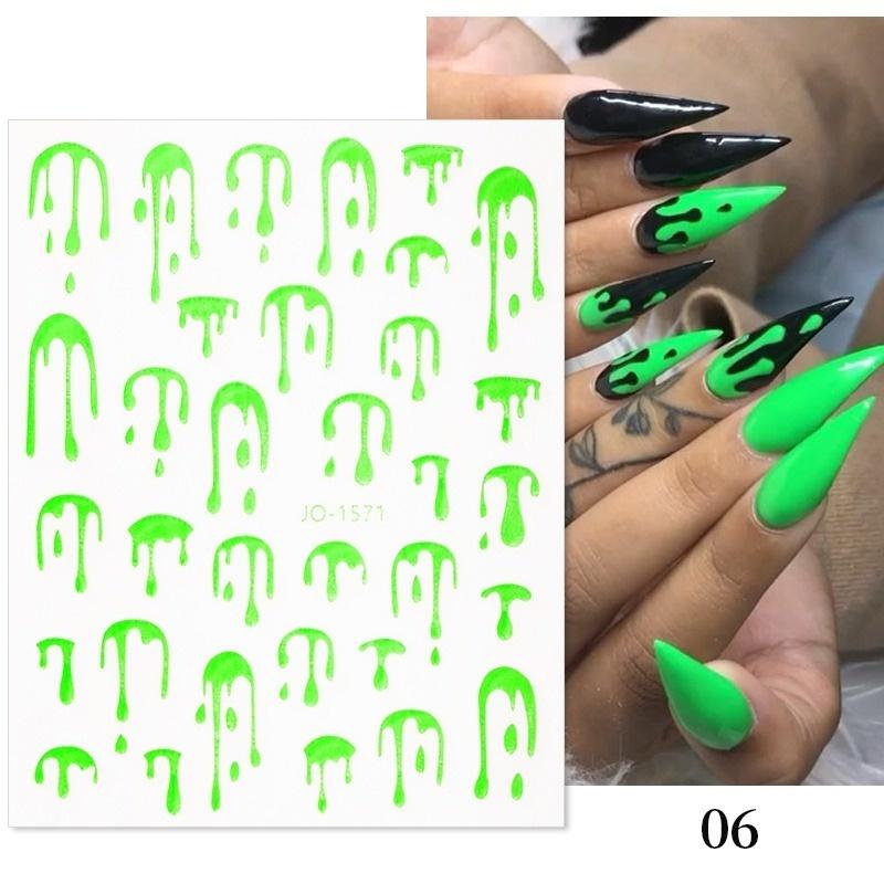 1 шт. 3D капли воды лазерная флуоресценция наклейки для ногтей наклейки для ногтей маникюр украшения YSL