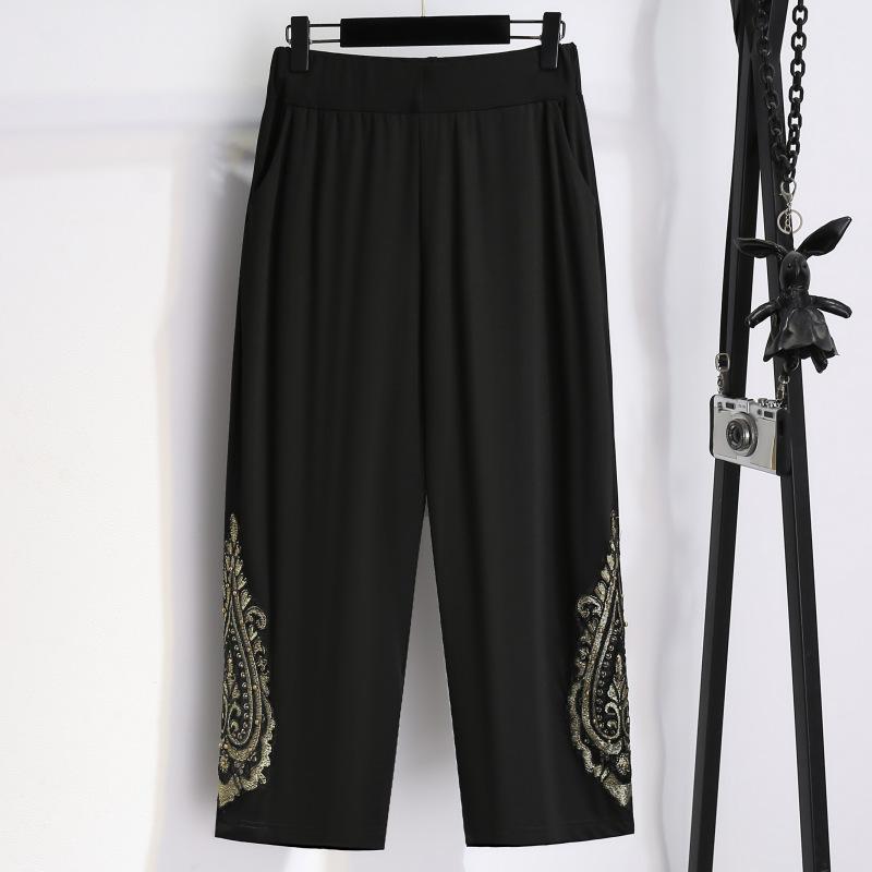 Женские летние повседневные спортивные свободные шаровары брюки больших размеров