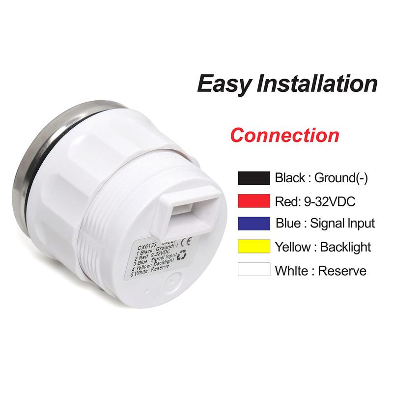 2" 52MM Universal Gas Fuel Level Gauge Analogue 7 Color LED Car Boat 240-33ohm For Stainless Steel Fuel Level Sensor Waterproof
