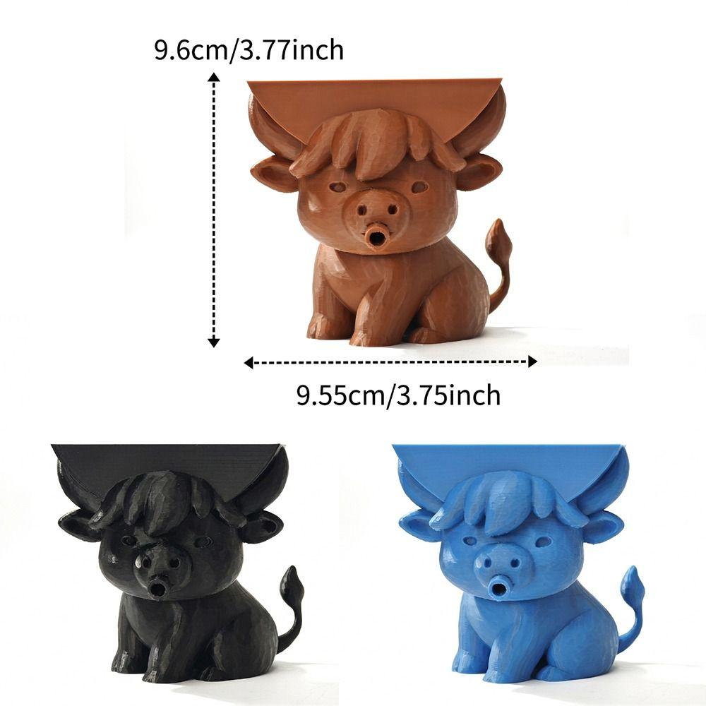 3D Printed Cow Shape Sponge Holder Cartoon with Drainage Holes Sponge Drying Holder Plastic Funny Soap Rack Counter Top Storage