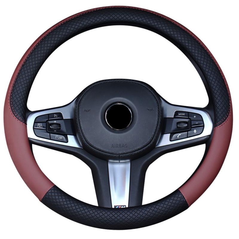 Universal Anti-Slip Carbon Fiber Steering Wheel Cover, Sweat-Absorbent, Leather, 4-Seasons Car Interior Protection