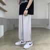 Широкие брюки, мужские летние тонкие мужские брюки, прямые спортивные брюки, повседневные брюки с девятью точками, стиль Харадзюку, корейский тренд