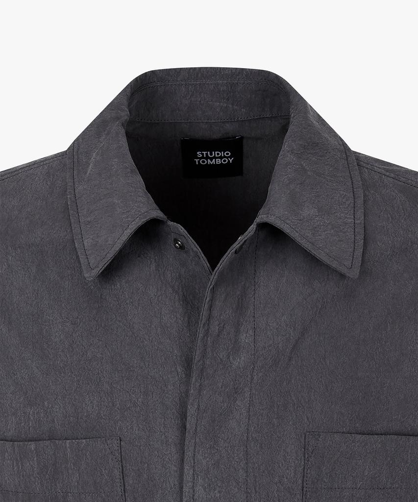 Studio Tomboy [Men] Shirt-Style Jumper With Hem Drawstring Detail_Charcoal 91M6213212