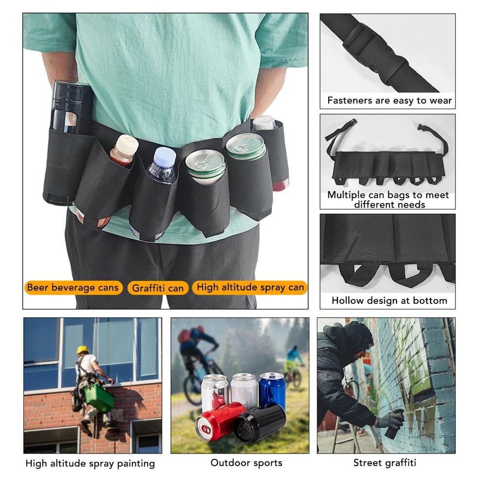 1pcs/ 2pcs Adjustable Beer Waist Holder Oxford Cloth Drink Belt Holder Beer Can Holder Parties
