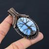 Tree Of Life Owyhee Opal Gemstone Pure Copper Wire Wrapped Handmade Pendant Jewelry