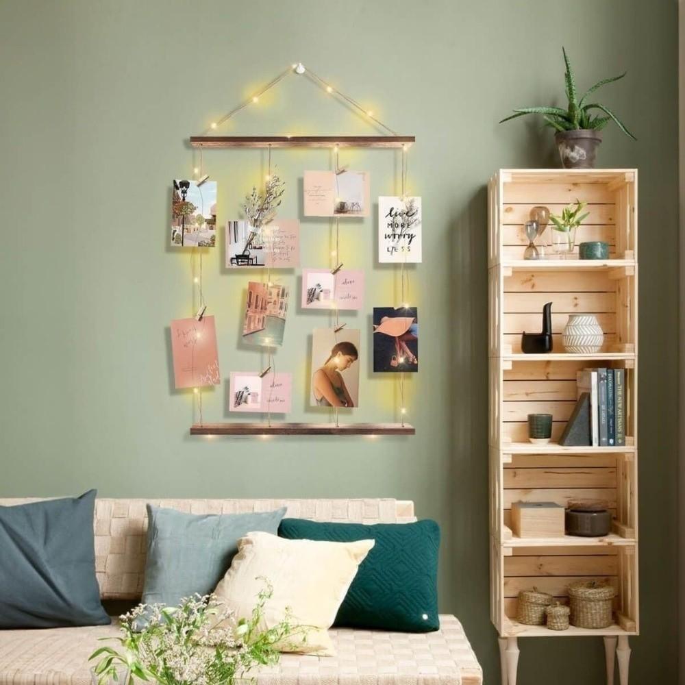 Minimalist Hanging Photo Display Handcrafted Photo Clip String Light  Halloween