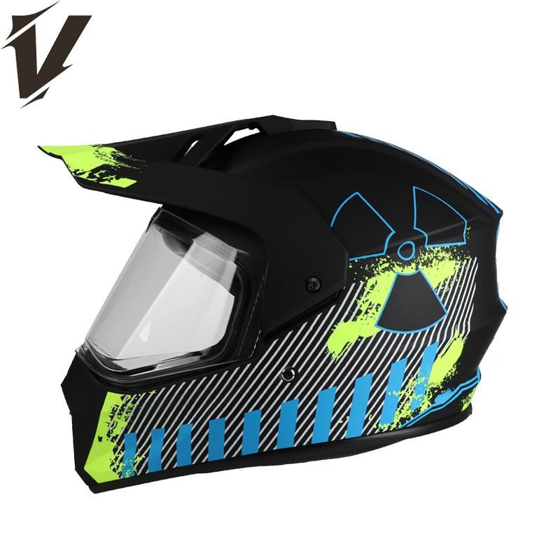 Off-Road Motorcycle Helmet With DOT ECE 3C Certification Ventilated Dual-Sport Full Face Enduro Trail Riding