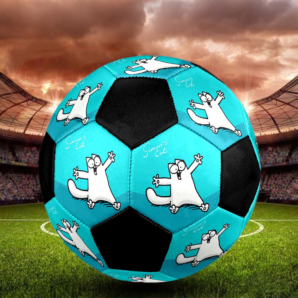 Simon's Cat cute cartoon Indoor Soccer Ball Colorful Machine Stitched PVC Size 5 Team Training Competition Ready Durable High-Bounce Cool Sports Gift
