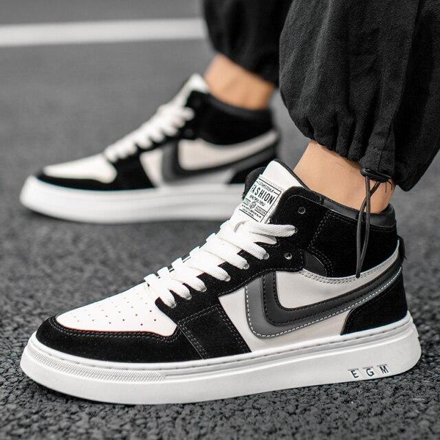 Crlaydk Spring New High Top Sneakers Walking Sports Tennis Breathable Shoes Lace -Up Comfortable Footwear Ankle Basket Homme