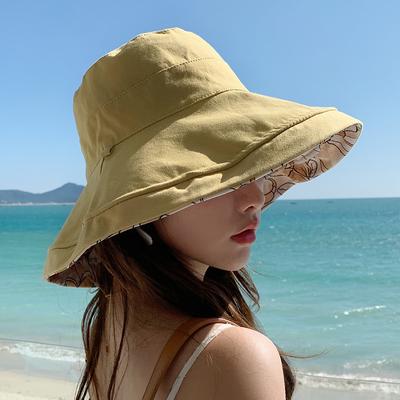 Весенне-летняя двусторонняя большая шляпа рыбака женская 100% хлопок уличная шляпа от солнца защита от солнца дышащий козырек