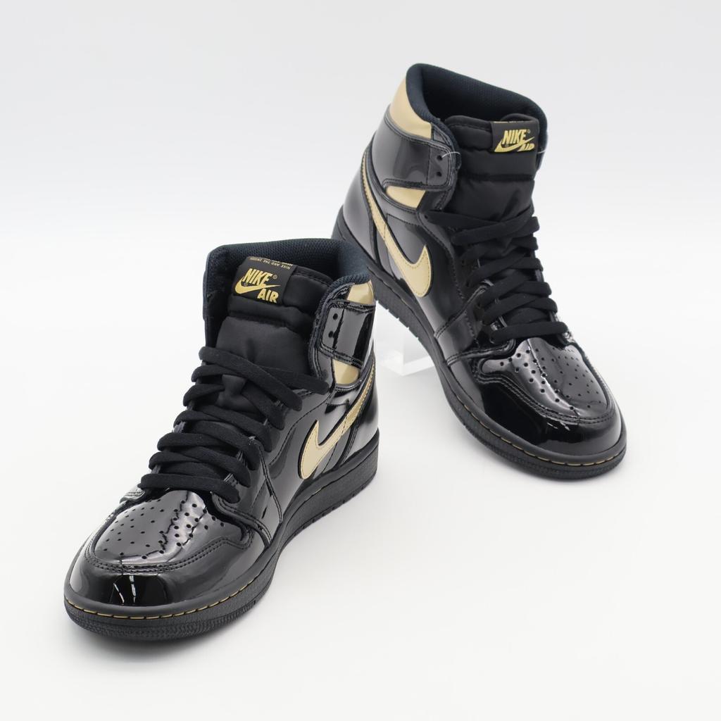 555088-032 Nike Air Jordan 1 Retro High OG Черный Металлик Золотой Лакированный (Мужской)
