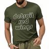 Повседневная летняя мужская футболка Detroit Red Wings с коротким рукавом для путешествий с круглым вырезом Мужская футболка Смешная футболка Футболка с круглым вырезом