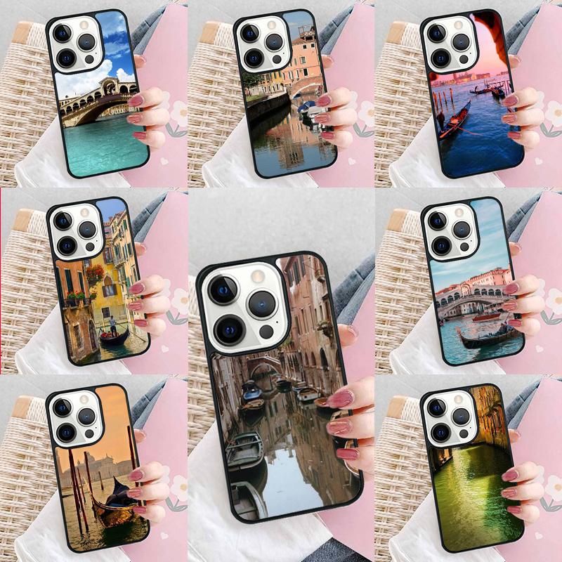 Water City Venice Italy Sunset Phone Case For iPhone 17 Air 15 16e 14 13 Pro Max Coque 12 11 Pro Max PLUS cover