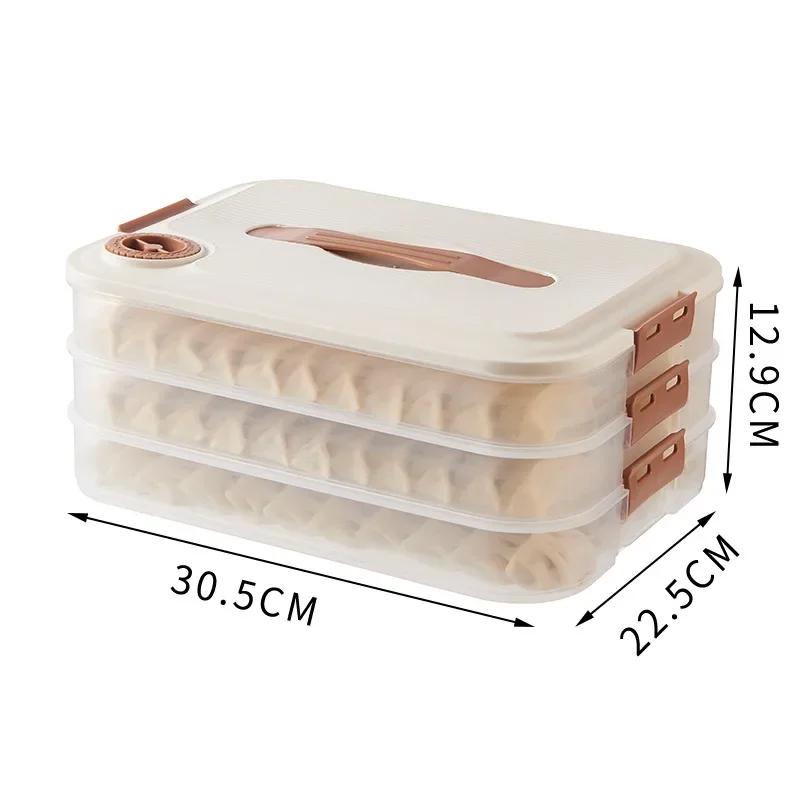 1/2/3/4 Layers Food Storage Box Refrigerator Frozen Food Box with Event Recording Knob Dumpling Frozen Box Kitchen Gadgets