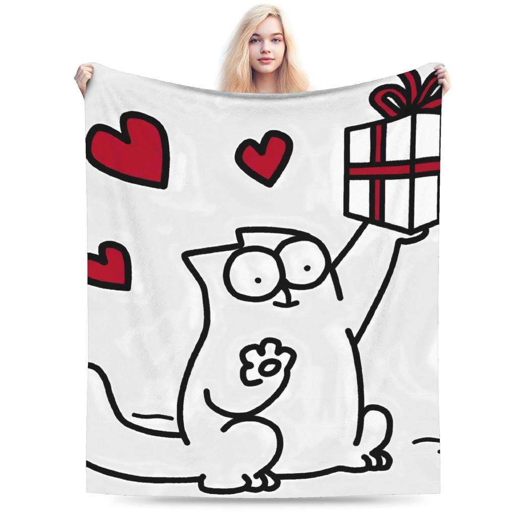 Simons Cat Plush Blankets Child Flannel Bedding Throws For Outdoor Super Warm Custom DIY Quality Bedspread Birthday Gift