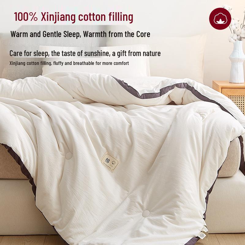 Толстое зимнее одеяло из хлопка Синьцзяна, теплое пушистое для всех сезонов - Односпальное и двуспальное размеры