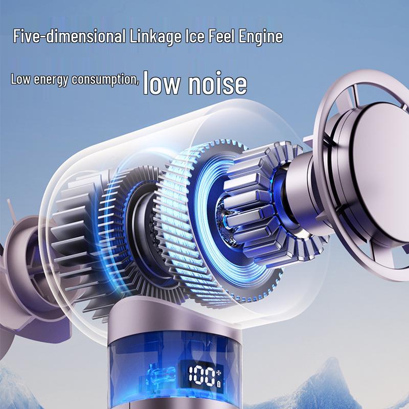 High-Speed Portable USB Handheld Fan with Carabiner and Cold Compress Feature