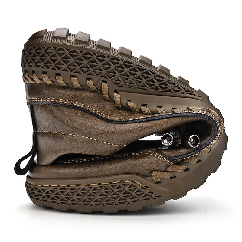 Мужская кожаная обувь, повседневная уличная обувь ручной работы