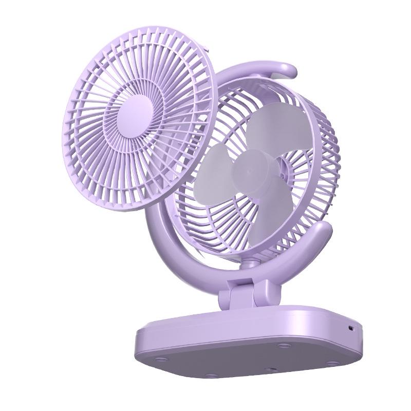 USB Rechargeable Multi-functional Silent Mini Desk Fan with Light