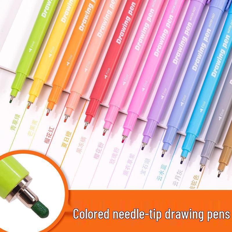 8091 Soft Tip Colored Pens: Needle Tube Brushes, Dual-Use for Writing & Painting, Waterproof, Stackable, Color-Changing.