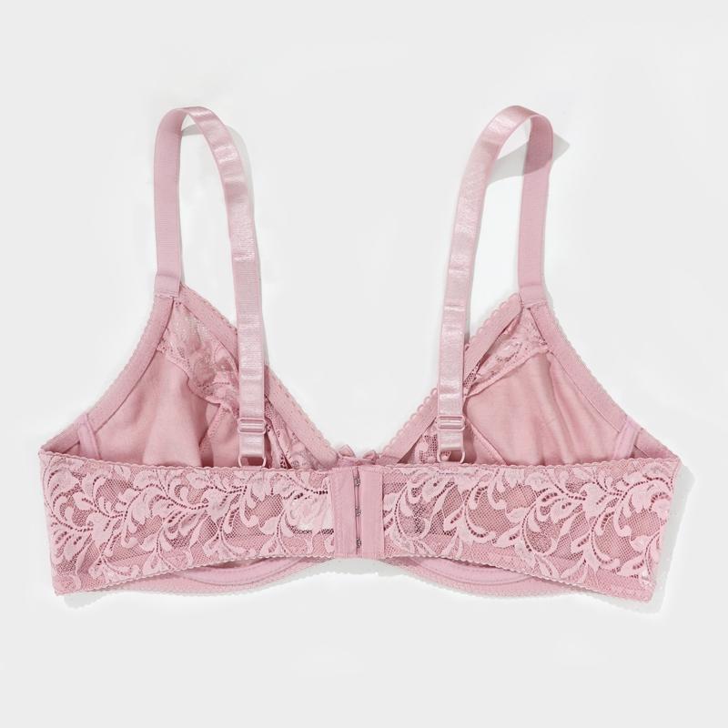 Женский ультратонкий бюстгальтер размера плюс, дышащий, с однослойной чашкой, сексуальный кружевной бюстгальтер на косточках, французская романтика