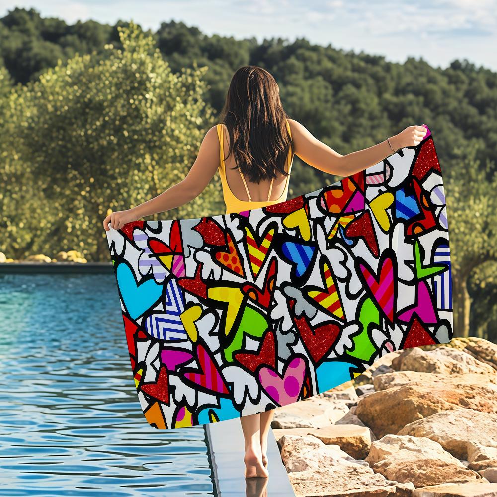 Полотенца для пляжа Britto Art Towel Быстросохнущие Подходят для Бассейнов, Кемпинга, Йоги и Тренажерного Зала