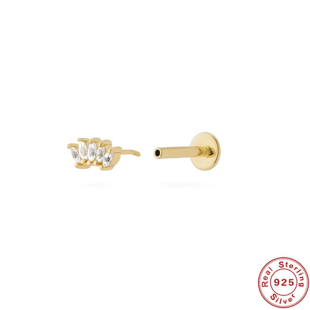 Серьги-гвоздики из стерлингового серебра S925 18G с плоской головкой, без резьбы, проколотые серьги-гвоздики для хряща, плоские серьги-гвоздики для пуш-ап, серьги-гвоздики для ушной раковины